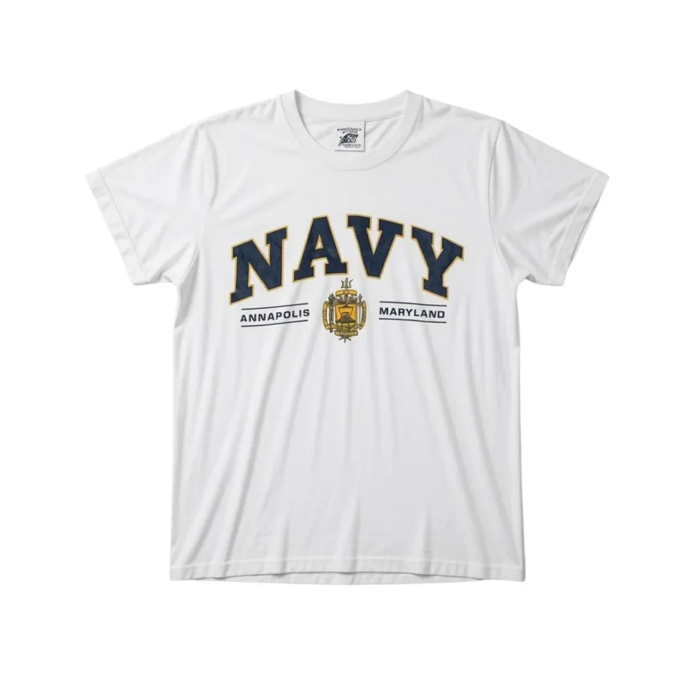 Naval Academy Gift Shop Men's USNA T-Shirt Size Small White Annapolis Maryland
